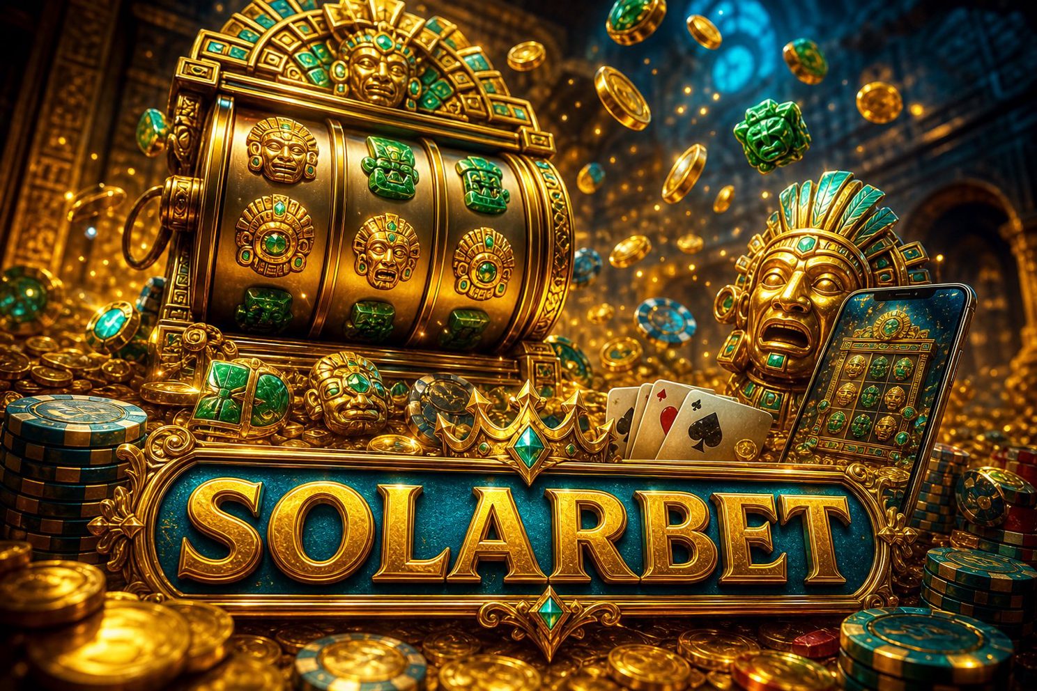 Ảnh bìa game Mahjong Wins trên SOLARBET với giao diện bàn chơi mạt chược